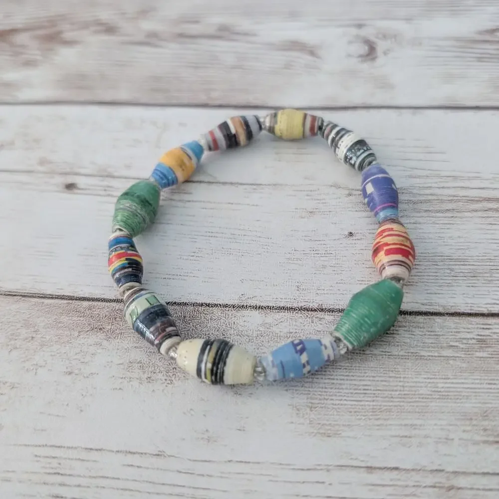 Vintage Stretch Bracelet Unusual Multi Colored